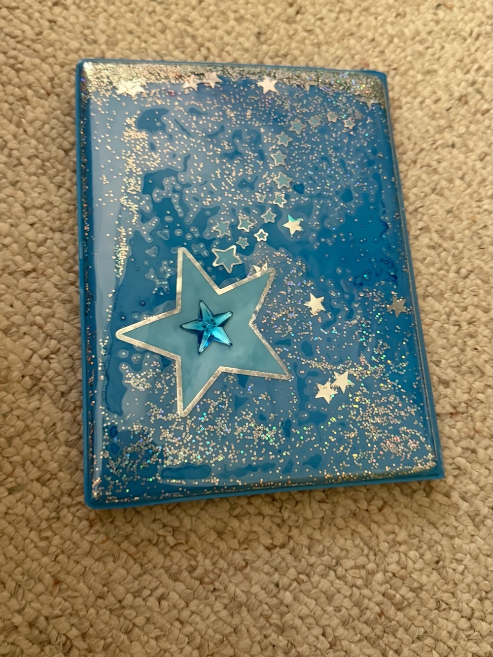 Sparkling Blue Star Jelly Notebook/ waitress pad Claire’s 2003 y2k